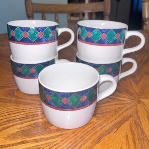 Pfaltgraff Amalfi Classic Set of 5 Coffee Tea Mugs Cup 8oz